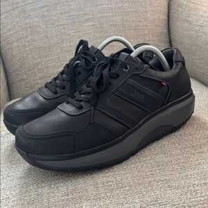 Joya‎ ID Casual Leather Back Friendly Trainers Shoes Sneakers Black Mens 9.5